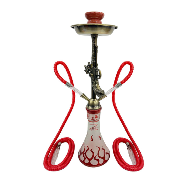 Zebra | 21" Smoke Wild West Gun 2-Hose Hookah | Jupiter Grass