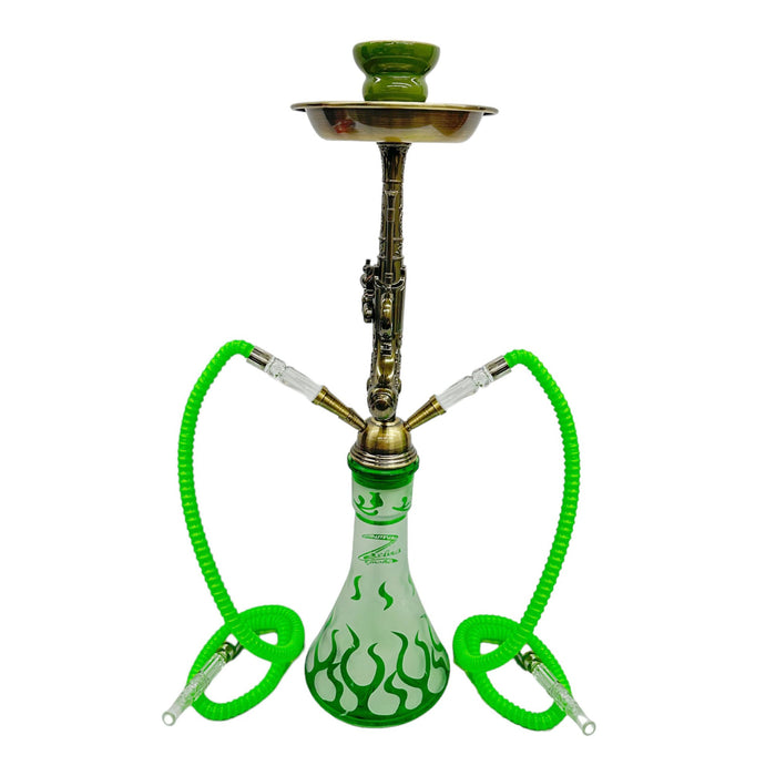 Zebra | 21" Smoke Wild West Gun 2-Hose Hookah | Jupiter Grass