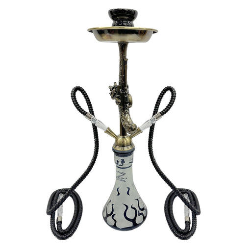 Zebra | 21" Smoke Wild West Gun 2-Hose Hookah | Jupiter Grass
