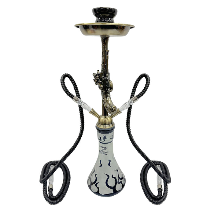 Zebra | 21" Smoke Wild West Gun 2-Hose Hookah | Jupiter Grass