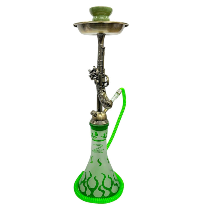 Zebra | 21" Smoke Wild West Gun Single Hose Hookah | Jupiter Grass