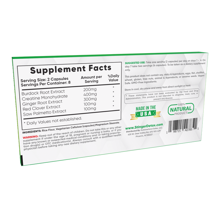 Stinger Detox | 7-Day Total Detox Permanent Cleanser Capsules | Jupiter Grass