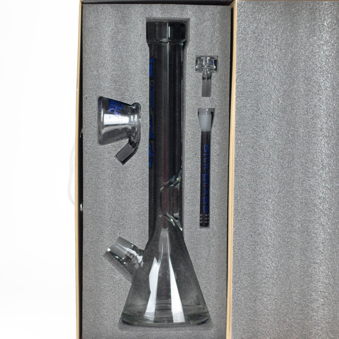 Silk Glass | 17" 10mm Thick Beaker Glass Bong with Accessories – Premium Gift Set | Jupiter Grass