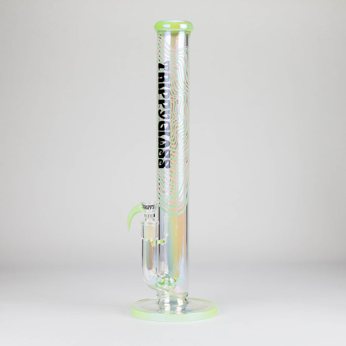 Trippy Glass | 17" Holographic Double Inline  Straight Tube Glass Bong | Jupiter Grass