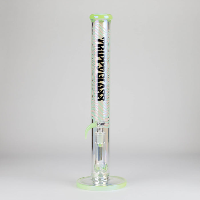 Trippy Glass | 17" Holographic Double Inline  Straight Tube Glass Bong | Jupiter Grass