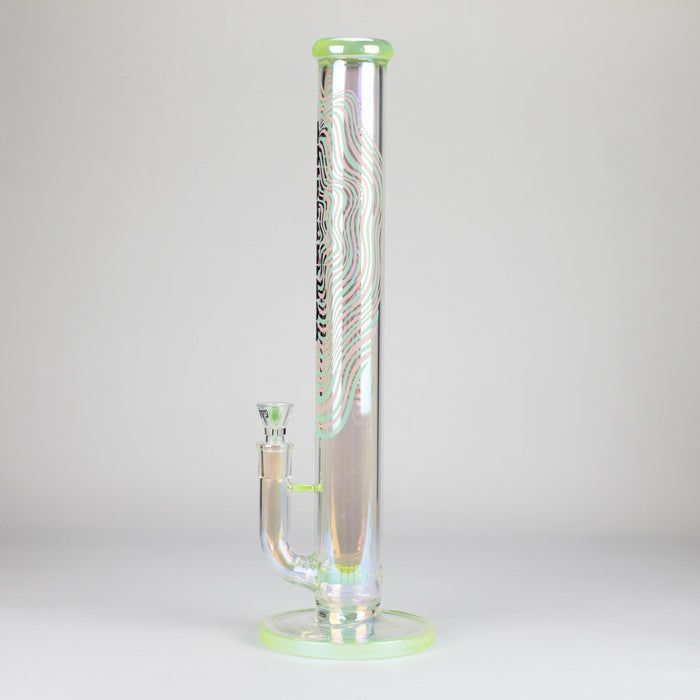 Trippy Glass | 17" Holographic Double Inline  Straight Tube Glass Bong | Jupiter Grass