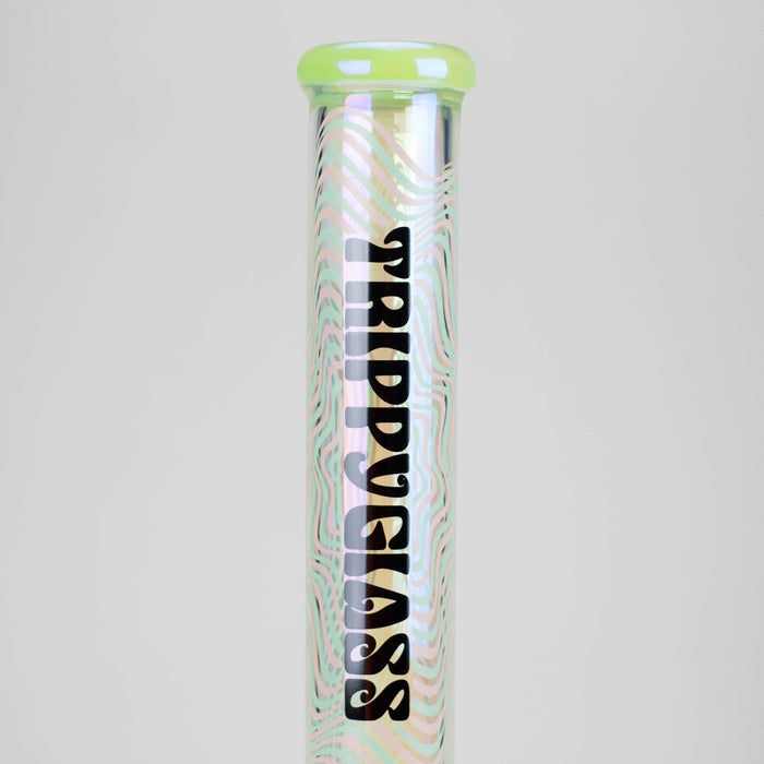 Trippy Glass | 17" Holographic Double Inline  Straight Tube Glass Bong | Jupiter Grass