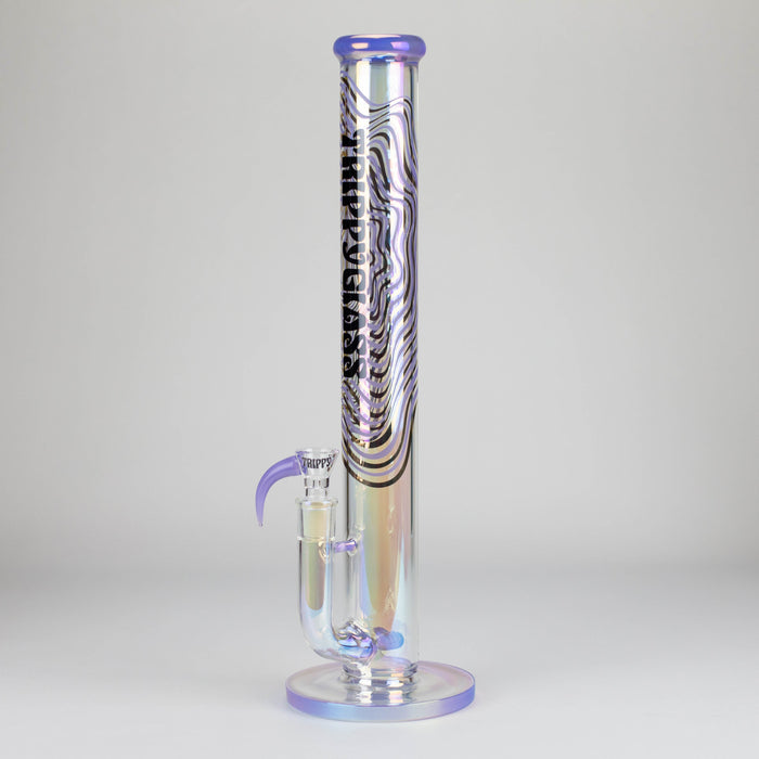 Trippy Glass | 17" Holographic Double Inline  Straight Tube Glass Bong | Jupiter Grass
