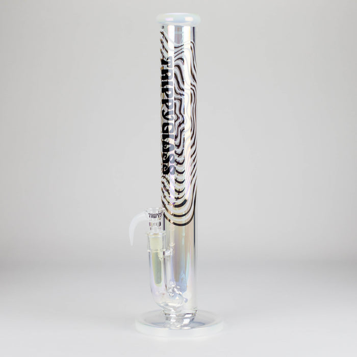 Trippy Glass | 17" Holographic Double Inline  Straight Tube Glass Bong | Jupiter Grass