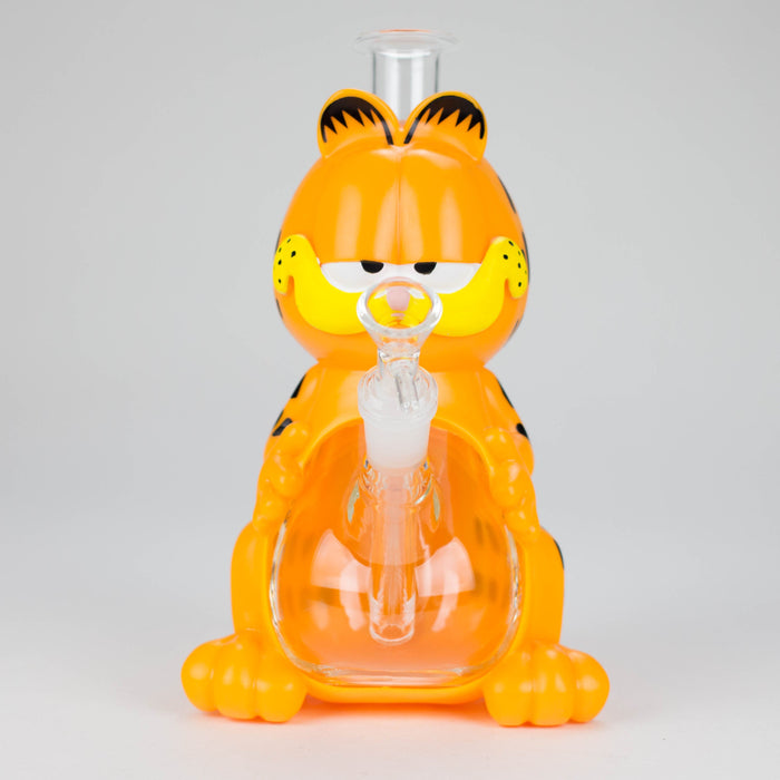 8.5" Vinyl Orange Cat water pipe [YS-364] | Jupiter Grass