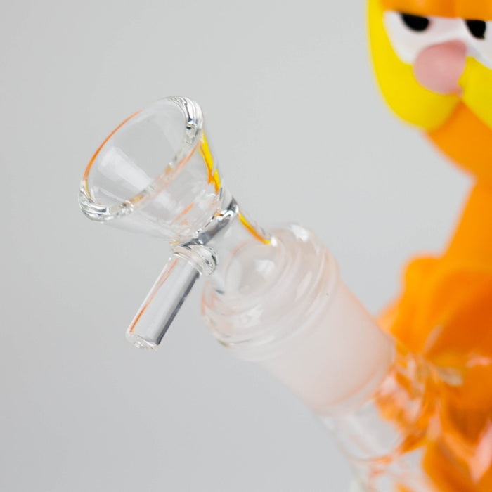8.5" Vinyl Orange Cat water pipe [YS-364] | Jupiter Grass