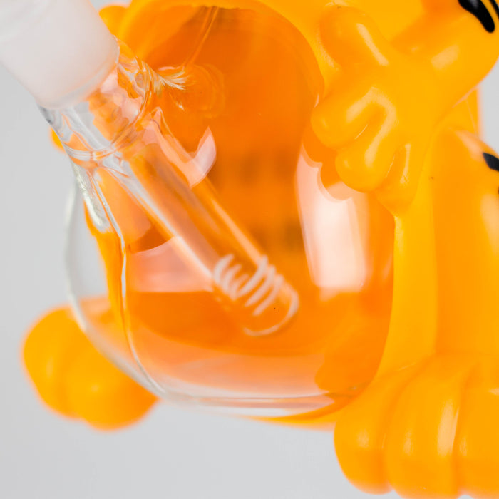 8.5" Vinyl Orange Cat water pipe [YS-364] | Jupiter Grass