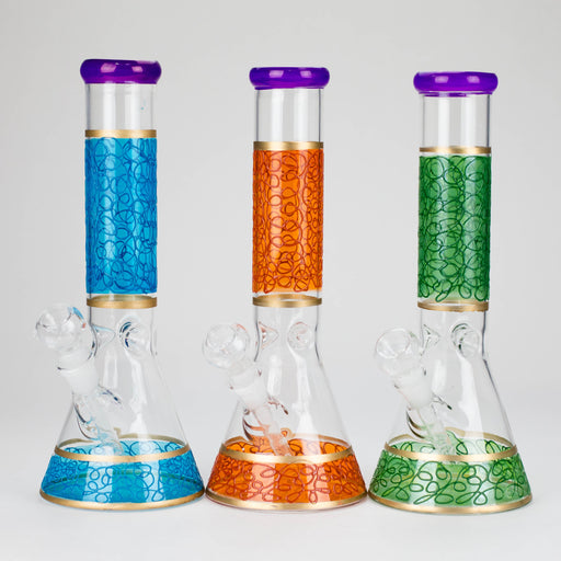 12" Printed beaker glass water bong-Assorted | Jupiter Grass