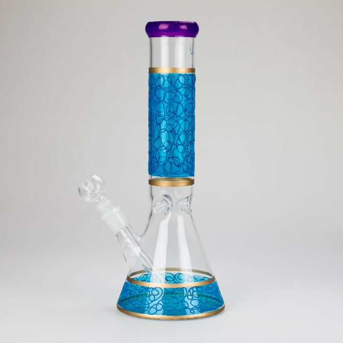 12" Printed beaker glass water bong-Assorted | Jupiter Grass