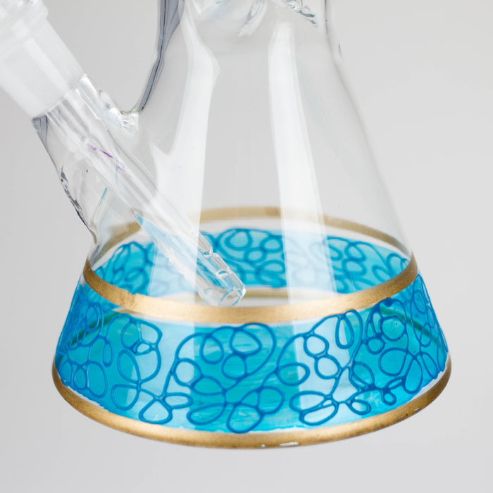12" Printed beaker glass water bong-Assorted | Jupiter Grass