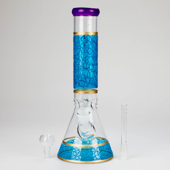 12" Printed beaker glass water bong-Assorted | Jupiter Grass