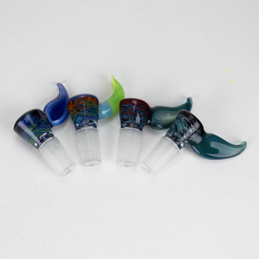Mooks Glass | 18mm & 19mm Rewig Worked Wig Wag Heady Bowl – Assorted Colors | Jupiter Grass