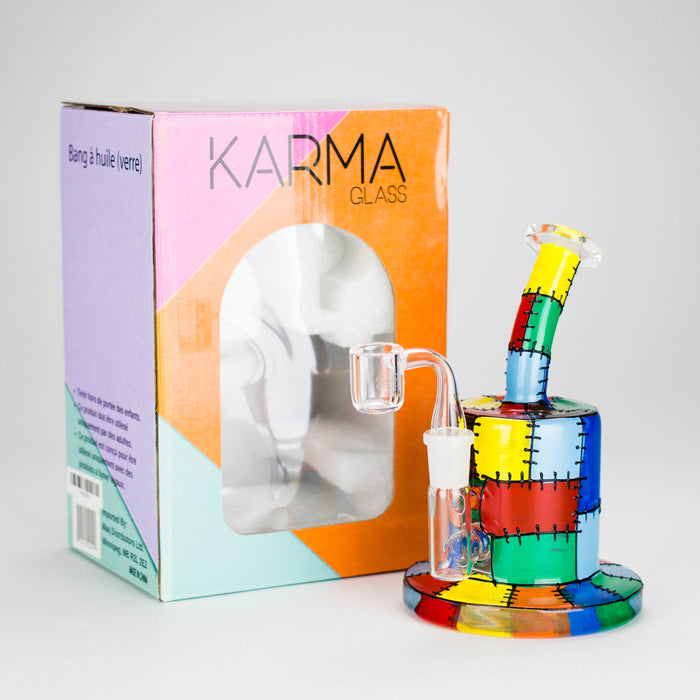 Karma | 6" Patches Design Inline Glass Dab Rig | Jupiter Grass