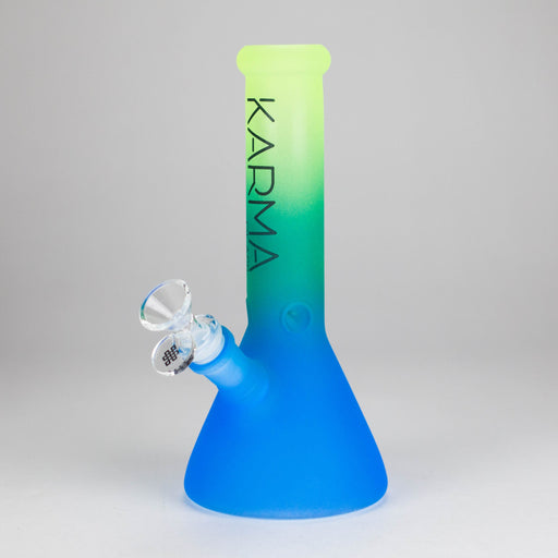 Karma | 9" Beaker 3 Toned Frosted Glass Bong | Jupiter Grass