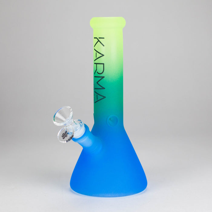 Karma | 9" Beaker 3 Toned Frosted Glass Bong | Jupiter Grass