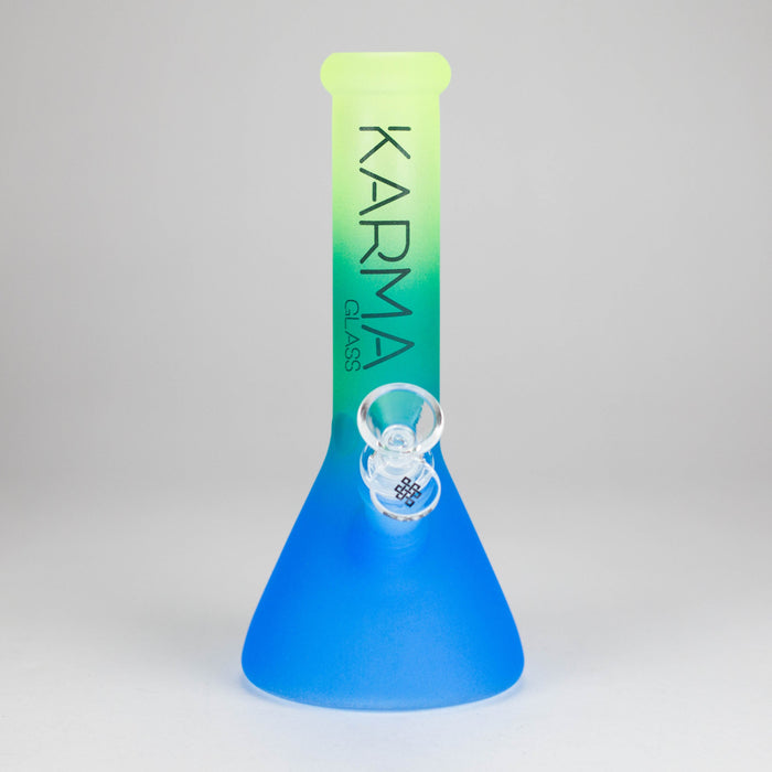 Karma | 9" Beaker 3 Toned Frosted Glass Bong | Jupiter Grass