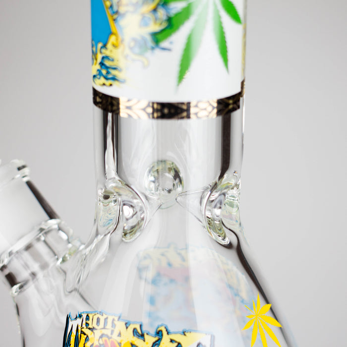 14" 7 mm Glass Bong With Pirate Design | Jupiter Grass