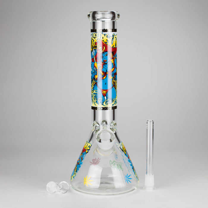 14" 7 mm Glass Bong With Pirate Design | Jupiter Grass