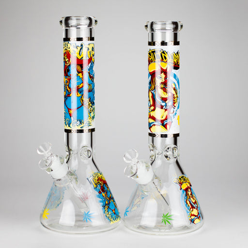 14" 7 mm Glass Bong With Pirate Design | Jupiter Grass