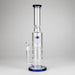 15" Color accented glass water bong with Double Perc | Jupiter Grass