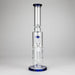 15" Color accented glass water bong with Double Perc | Jupiter Grass