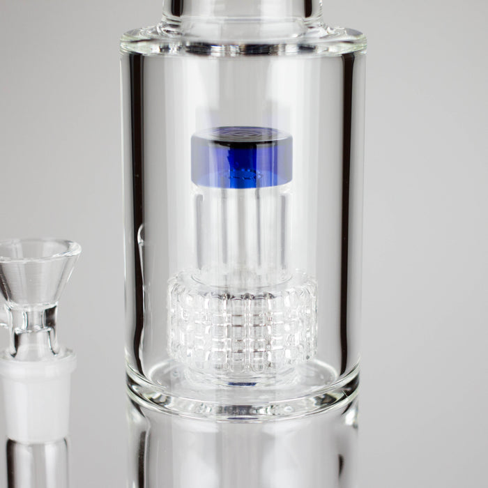 15" Color accented glass water bong with Double Perc | Jupiter Grass