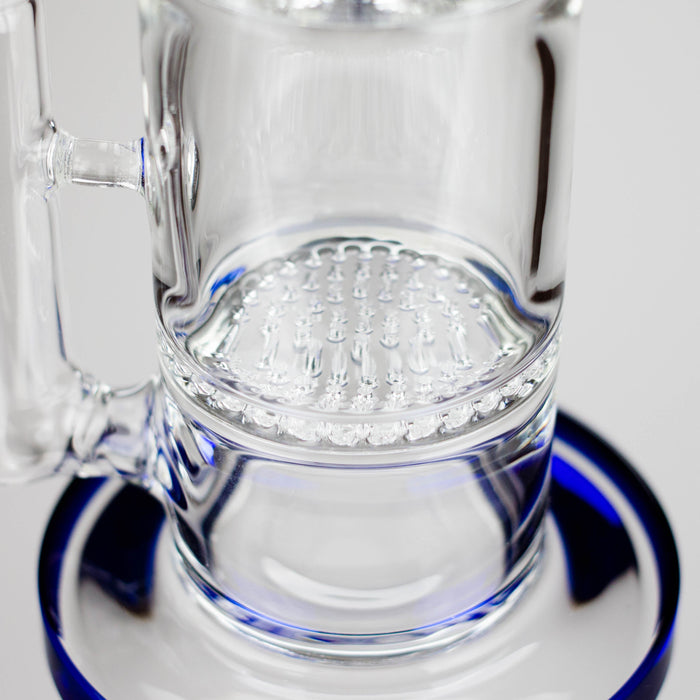 15" Color accented glass water bong with Double Perc | Jupiter Grass