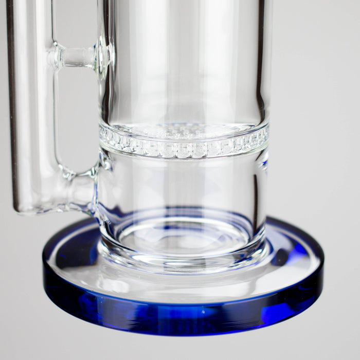 15" Color accented glass water bong with Double Perc | Jupiter Grass