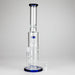 15" Color accented glass water bong with Double Perc | Jupiter Grass