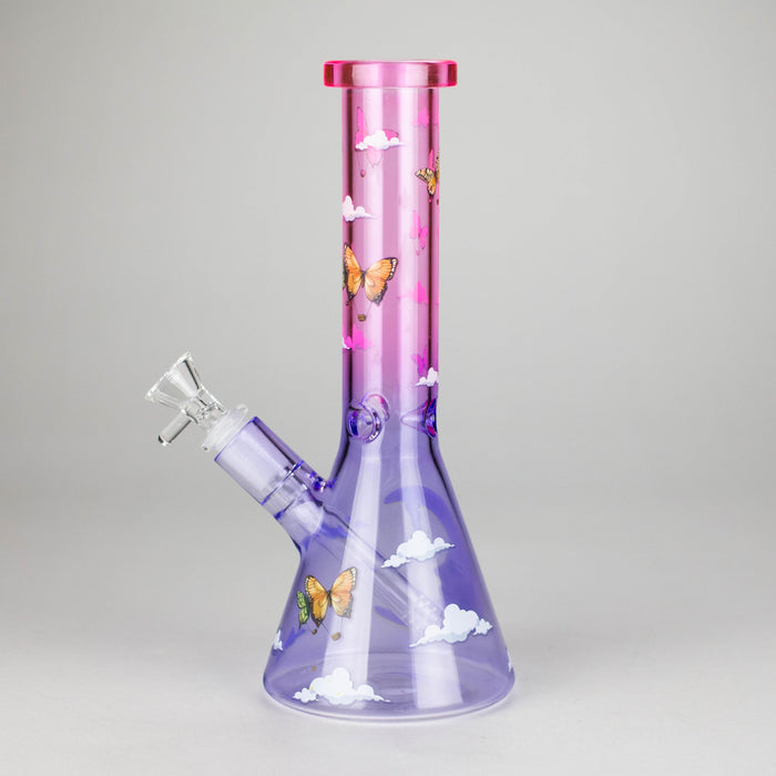 10" Glass Bong With The Butterfly Design | Jupiter Grass
