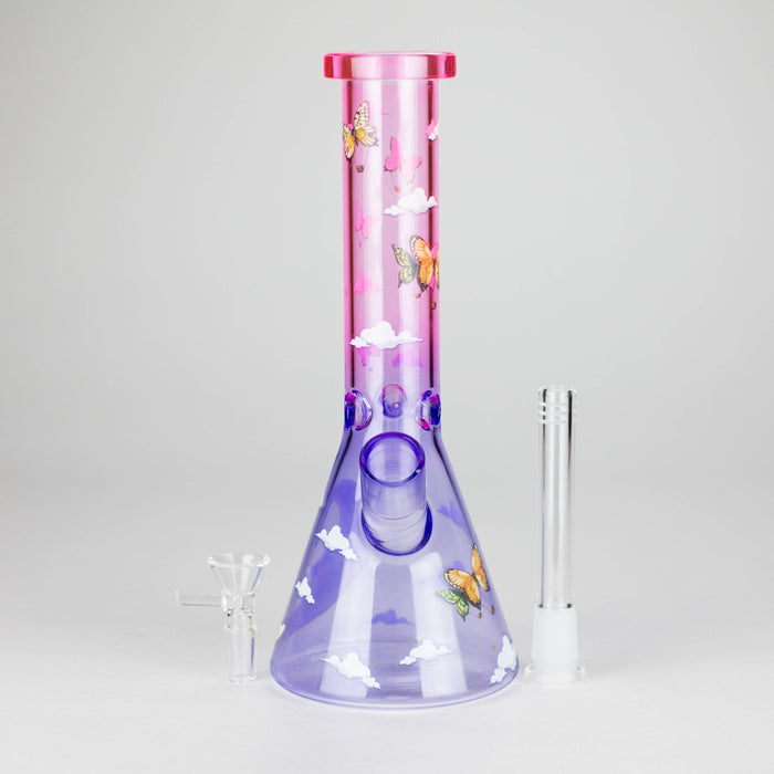 10" Glass Bong With The Butterfly Design | Jupiter Grass