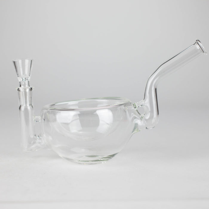 Clear Katora Water Pipe Unique Bowl-Style Design with 14mm Joint