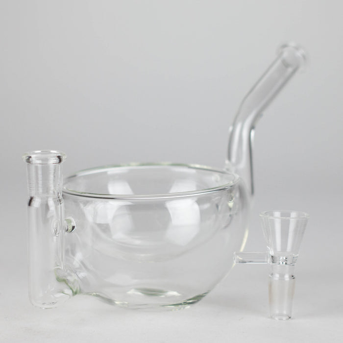 Clear Katora Water Pipe Unique Bowl-Style Design with 14mm Joint