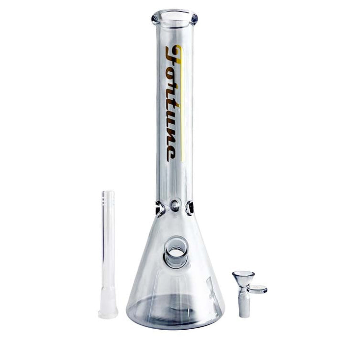 Fortune | 14"  4mm Electroplate Glass Bong- Assorted Colour | Jupiter Grass