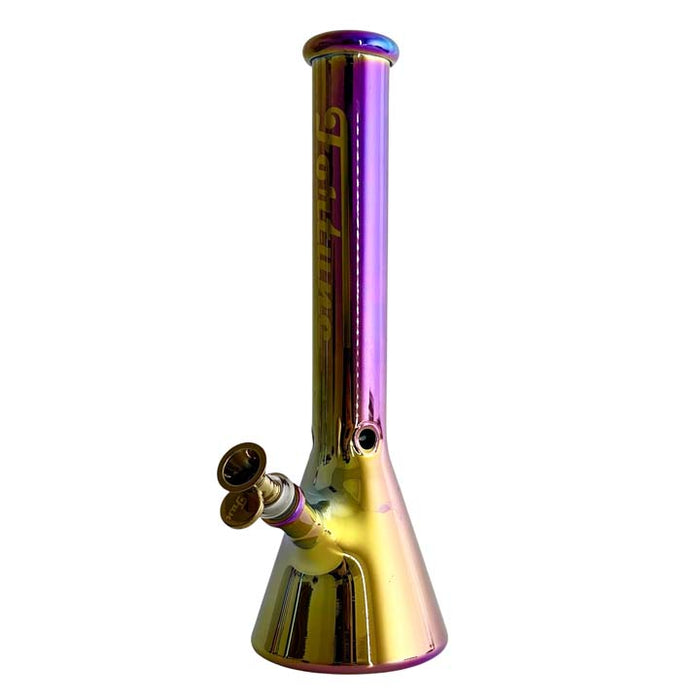 Fortune | 14"  4mm Electroplate Glass Bong- Assorted Colour | Jupiter Grass