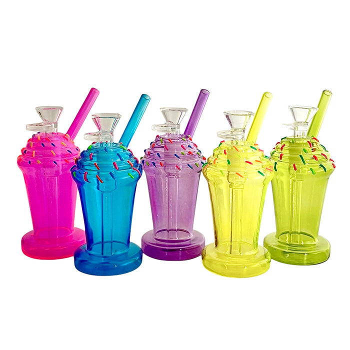 5-3/4" Milkshake Design Glass Bong | Jupiter Grass