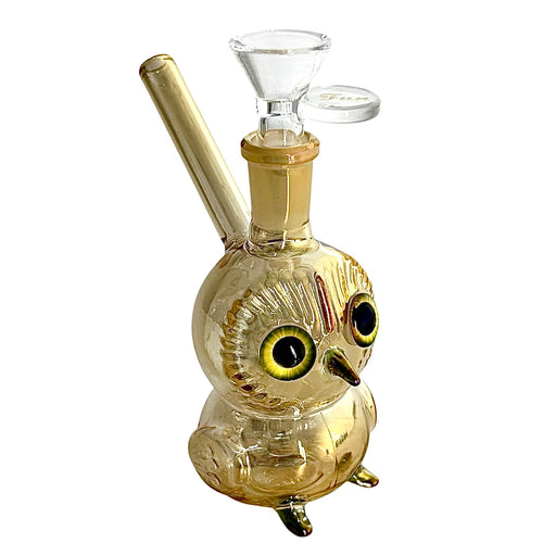 5.5" Owl Design Electroplate Glass Bong – Compact & Stemless | Jupiter Grass