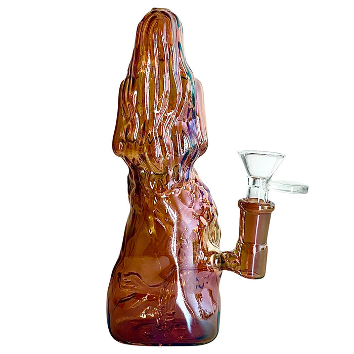 7" Mermaid Design Electroplate Glass Bong – Compact & Stemless | Jupiter Grass