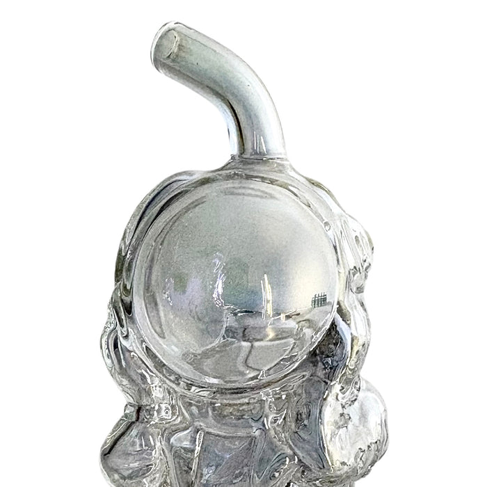 6" Astronaut Design Electroplate Glass Bong – Compact & Stemless | Jupiter Grass