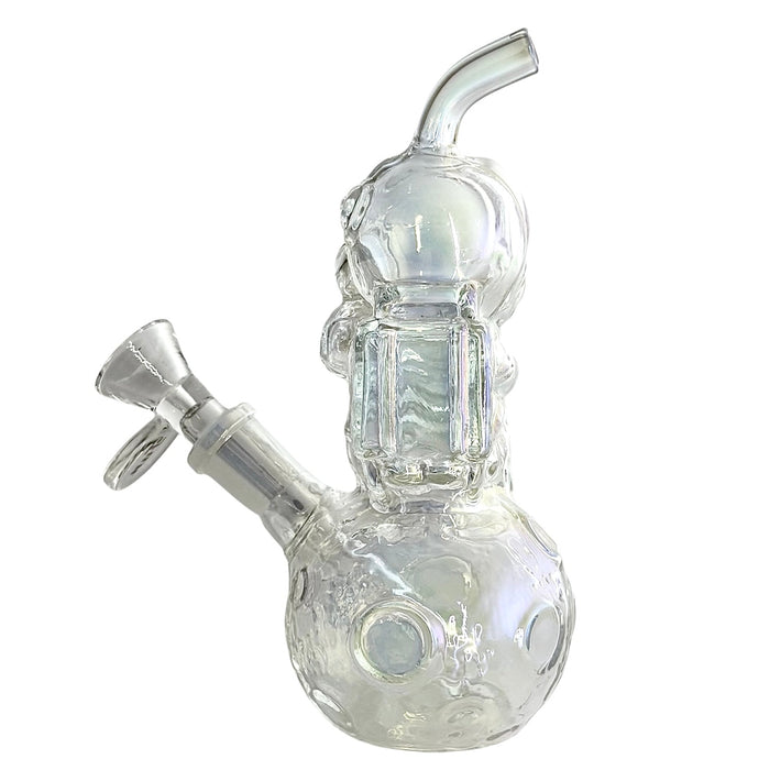 6" Astronaut Design Electroplate Glass Bong – Compact & Stemless | Jupiter Grass