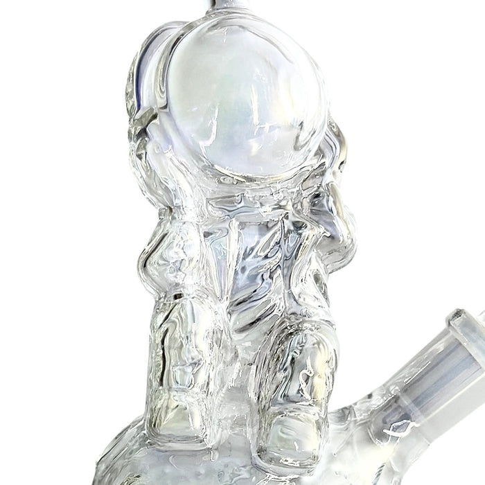 6" Astronaut Design Electroplate Glass Bong – Compact & Stemless | Jupiter Grass