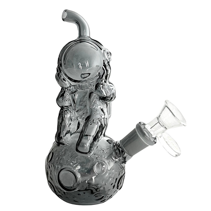 6" Astronaut Design Electroplate Glass Bong – Compact & Stemless | Jupiter Grass