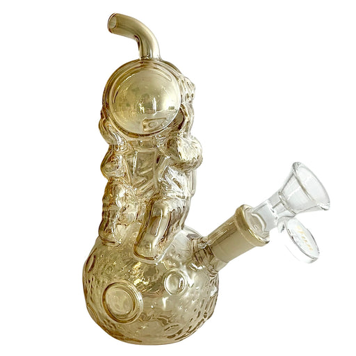 6" Astronaut Design Electroplate Glass Bong – Compact & Stemless | Jupiter Grass