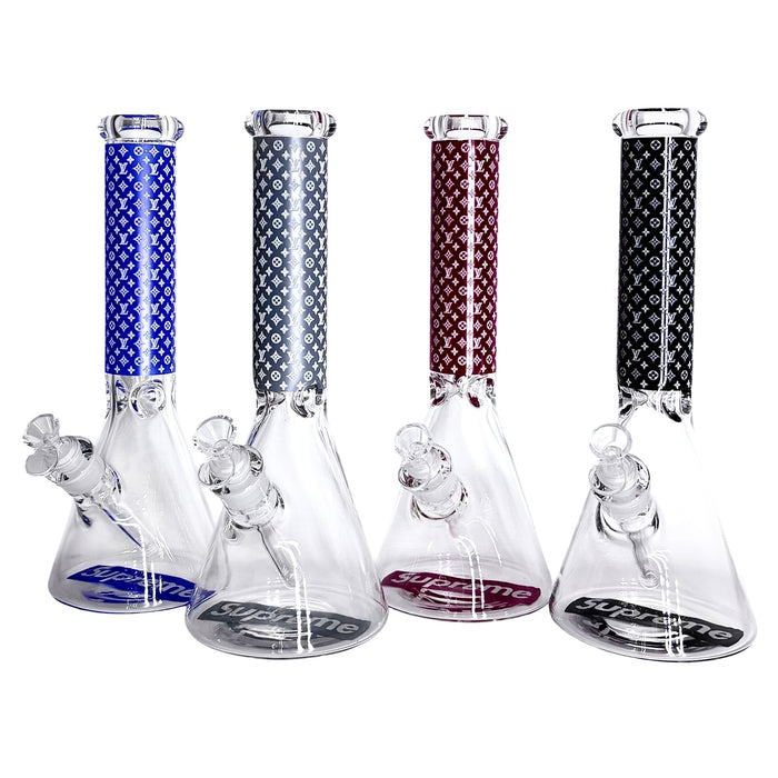 14" Stylish Glow-in-the-Dark Glass Bong – 7mm Thick | Jupiter Grass