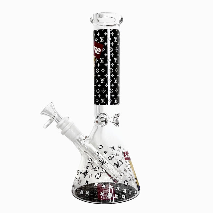 10" Cartoon Glow-in-the-Dark Glass Beaker Bong – 3-Piece Set | Jupiter Grass